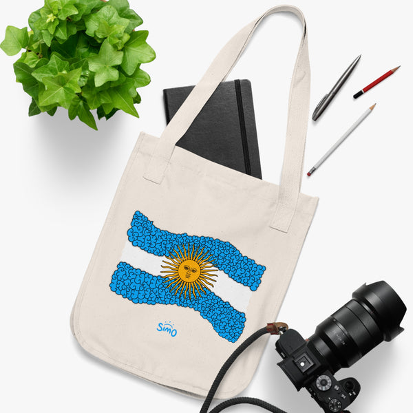 Argentinian Flag Organic Canvas Tote Bag