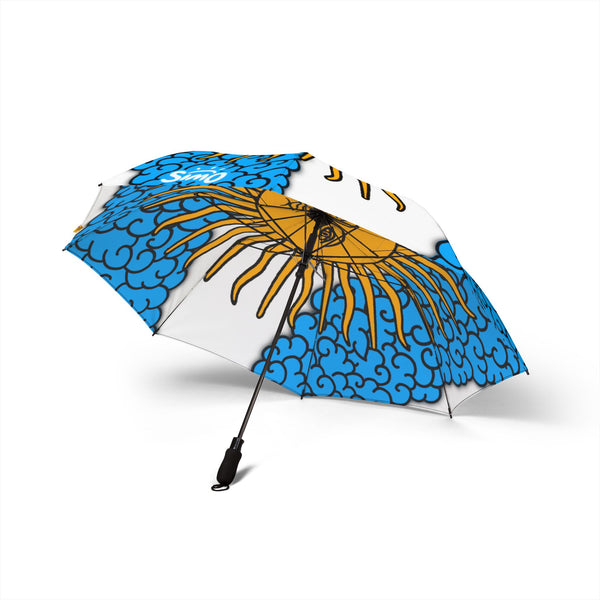 Argentinian Flag Semi-Automatic Foldable Umbrella