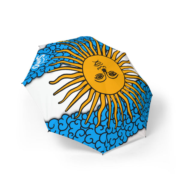 Argentinian Flag Semi-Automatic Foldable Umbrella