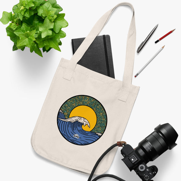Wave Organic Canvas Tote Bag - Final
